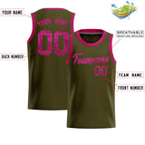Custom Olive Sequined Tops Athletic Basketball Jersey