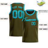 Custom Olive Sequined Tops Athletic Basketball Jersey