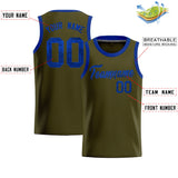 Custom Olive Sequined Tops Athletic Basketball Jersey