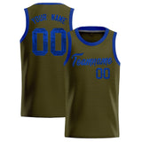 Custom Olive Sequined Tops Athletic Basketball Jersey