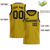 Custom Old Gold Sequined Tops Athletic Basketball Jersey