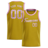 Custom Old Gold Sequined Tops Athletic Basketball Jersey