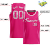 Custom Pink Sequined Tops Athletic Basketball Jersey
