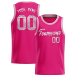 Custom Pink Sequined Tops Athletic Basketball Jersey