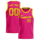 Custom Pink Sequined Tops Athletic Basketball Jersey