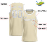 Custom Cream Sequined Tops Athletic Basketball Jersey