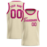 Custom Cream Sequined Tops Athletic Basketball Jersey