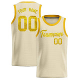 Custom Cream Sequined Tops Athletic Basketball Jersey