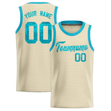 Custom Cream Sequined Tops Athletic Basketball Jersey