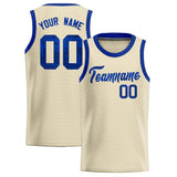 Custom Cream Sequined Tops Athletic Basketball Jersey