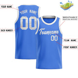 Custom Powder Blue Sequined Tops Athletic Basketball Jersey