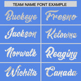 Custom Powder Blue Sequined Tops Athletic Basketball Jersey