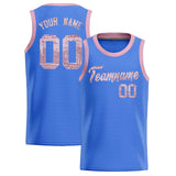 Custom Powder Blue Sequined Tops Athletic Basketball Jersey