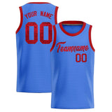 Custom Powder Blue Sequined Tops Athletic Basketball Jersey