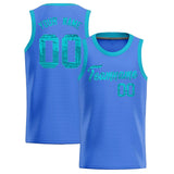Custom Powder Blue Sequined Tops Athletic Basketball Jersey