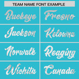 Custom Sky Blue Sequined Tops Athletic Basketball Jersey