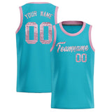 Custom Sky Blue Sequined Tops Athletic Basketball Jersey