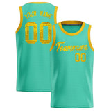 Custom Bright Green Sequined Tops Athletic Basketball Jersey