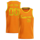 Custom Orange Sequined Tops Athletic Basketball Jersey