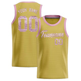 Custom Old Gold Sequined Tops Athletic Basketball Jersey