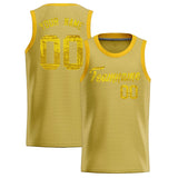 Custom Old Gold Sequined Tops Athletic Basketball Jersey