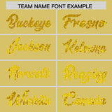 Custom Old Gold Sequined Tops Athletic Basketball Jersey