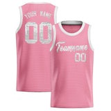 Custom Light Pink Sequined Tops Athletic Basketball Jersey