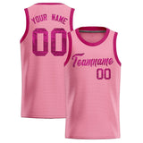 Custom Light Pink Sequined Tops Athletic Basketball Jersey