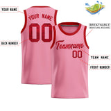 Custom Light Pink Sequined Tops Athletic Basketball Jersey