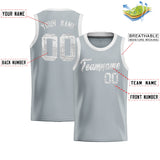 Custom Silver Sequined Tops Athletic Basketball Jersey
