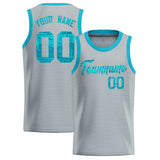 Custom Silver Sequined Tops Athletic Basketball Jersey