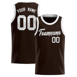 Custom Brown Sequined Tops Athletic Basketball Jersey