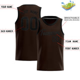 Custom Brown Sequined Tops Athletic Basketball Jersey