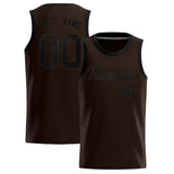 Custom Brown Sequined Tops Athletic Basketball Jersey