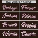 Custom Brown Sequined Tops Athletic Basketball Jersey