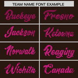 Custom Brown Sequined Tops Athletic Basketball Jersey