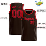 Custom Brown Sequined Tops Athletic Basketball Jersey
