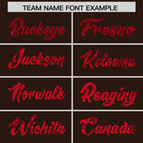 Custom Brown Sequined Tops Athletic Basketball Jersey