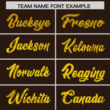 Custom Brown Sequined Tops Athletic Basketball Jersey