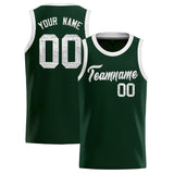 Custom Hunter Green Sequined Tops Athletic Basketball Jersey