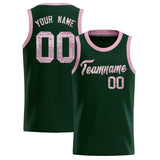 Custom Hunter Green Sequined Tops Athletic Basketball Jersey