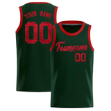 Custom Hunter Green Sequined Tops Athletic Basketball Jersey