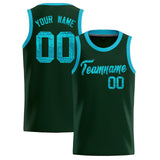 Custom Hunter Green Sequined Tops Athletic Basketball Jersey