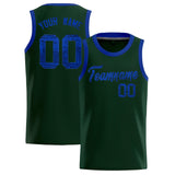 Custom Hunter Green Sequined Tops Athletic Basketball Jersey
