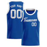 Custom Royal Sequined Tops Athletic Basketball Jersey