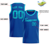 Custom Royal Sequined Tops Athletic Basketball Jersey
