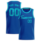 Custom Royal Sequined Tops Athletic Basketball Jersey