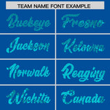 Custom Royal Sequined Tops Athletic Basketball Jersey