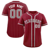 Custom Stripe Fashion Design Full Button Baseball Jersey Add Team Name Number