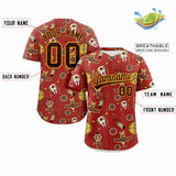 Custom Graffiti Pattern Colorful Printed Team Name Number for Men and Women Shirt Button Baseball Jersey